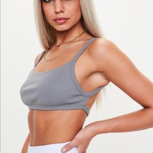 NWT Missguided Gray Blue Strappy Bra Bralette XS
